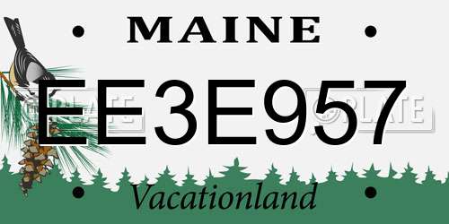 EE3E957 Maine License Plate