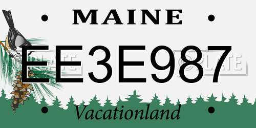 EE3E987 Maine License Plate