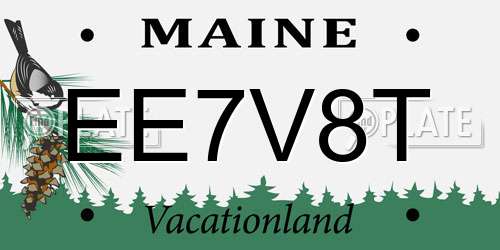EE7V8T Maine License Plate