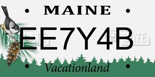 EE7Y4B Maine License Plate