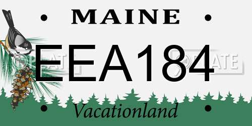 EEA184 Maine License Plate