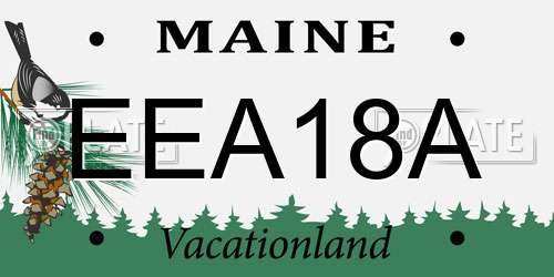 EEA18A Maine License Plate