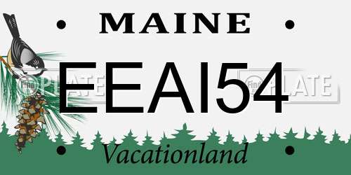 EEAI54 Maine License Plate