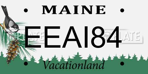 EEAI84 Maine License Plate