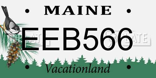 EEB566 Maine License Plate