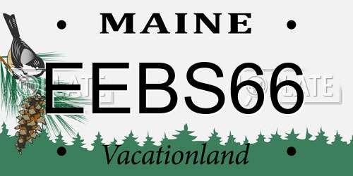 EEBS66 Maine License Plate