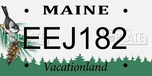 EEJ182 Maine License Plate