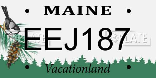 EEJ187 Maine License Plate