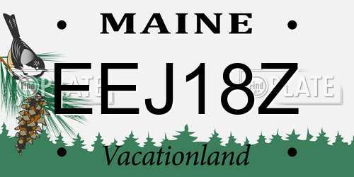EEJ18Z Maine License Plate