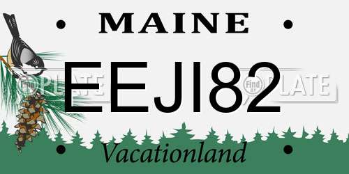 EEJI82 Maine License Plate