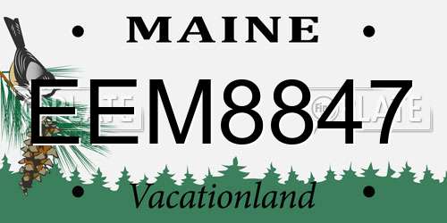 EEM8847 Maine License Plate