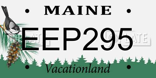 EEP295 Maine License Plate