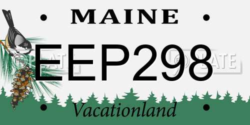 EEP298 Maine License Plate