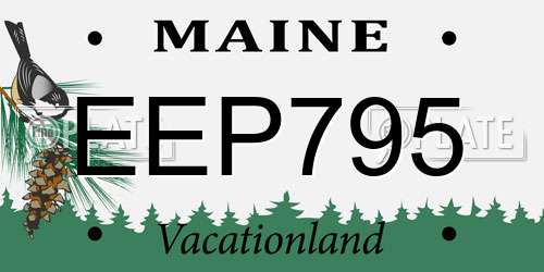 EEP795 Maine License Plate