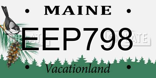 EEP798 Maine License Plate