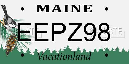 EEPZ98 Maine License Plate