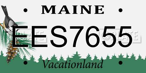 EES7655 Maine License Plate