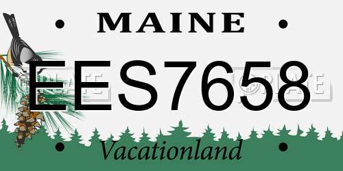 EES7658 Maine License Plate