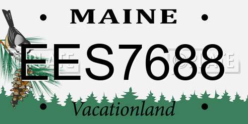 EES7688 Maine License Plate
