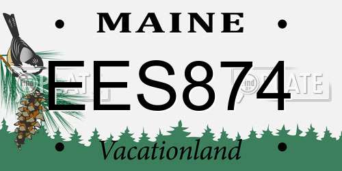 EES874 Maine License Plate