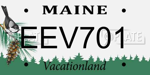 EEV701 Maine License Plate