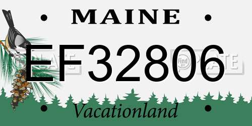 EF32806 Maine License Plate