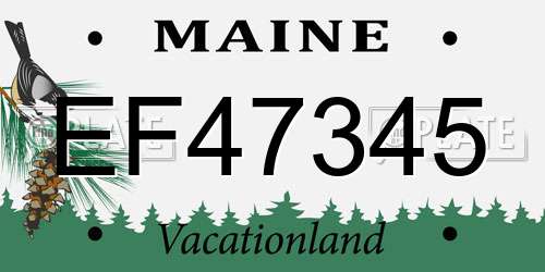 EF47345 Maine License Plate