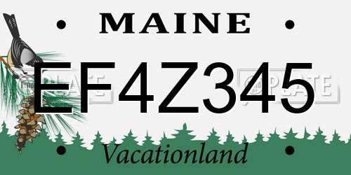 EF4Z345 Maine License Plate