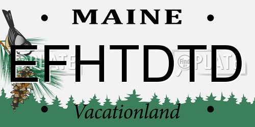 EFHTDTD Maine License Plate