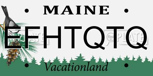 EFHTQTQ Maine License Plate