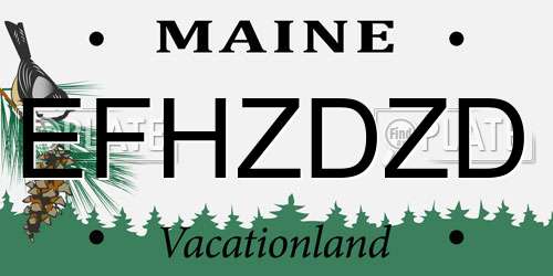 EFHZDZD Maine License Plate