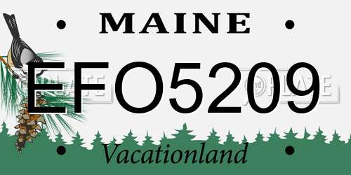 EFO5209 Maine License Plate