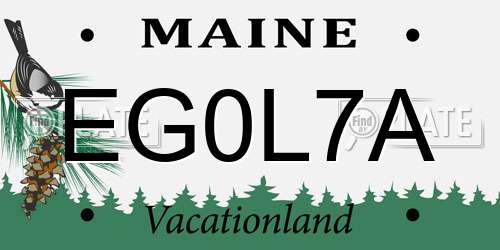 EG0L7A Maine License Plate