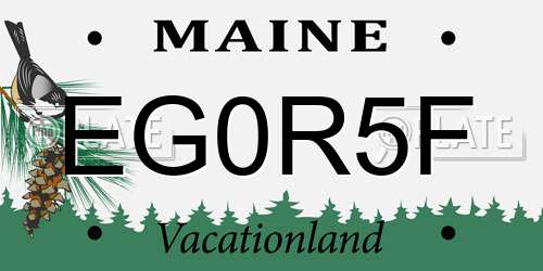 EG0R5F Maine License Plate