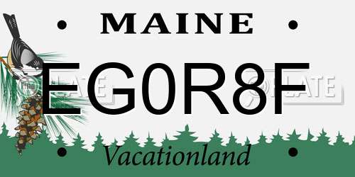 EG0R8F Maine License Plate