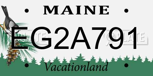 EG2A791 Maine License Plate