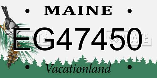 EG47450 Maine License Plate