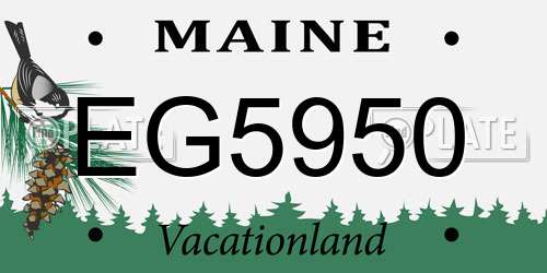 EG5950 Maine License Plate