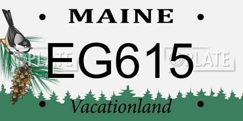 EG615 Maine License Plate