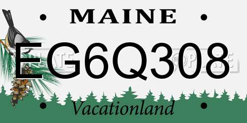 EG6Q308 Maine License Plate