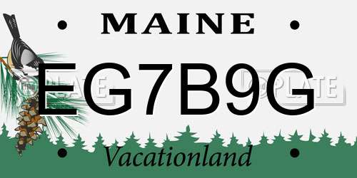 EG7B9G Maine License Plate