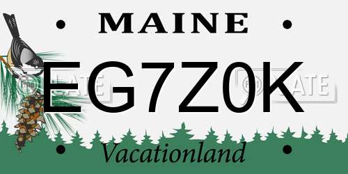 EG7Z0K Maine License Plate