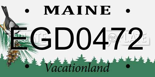 EGD0472 Maine License Plate
