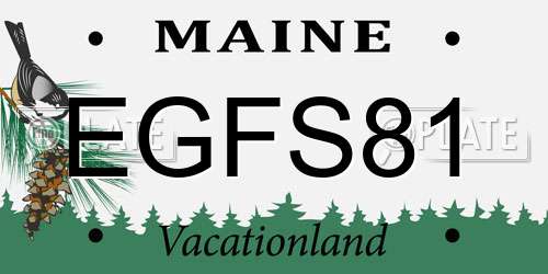 EGFS81 Maine License Plate