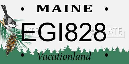 EGI828 Maine License Plate