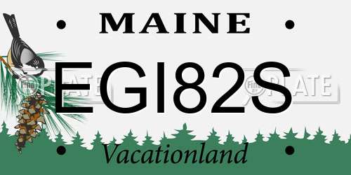 EGI82S Maine License Plate
