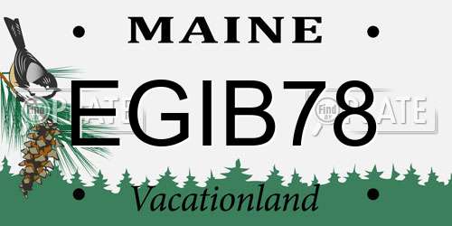 EGIB78 Maine License Plate