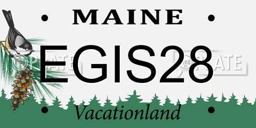 EGIS28 Maine License Plate