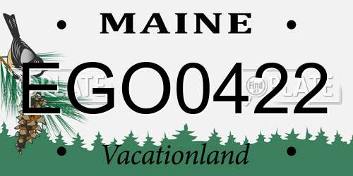 EGO0422 Maine License Plate