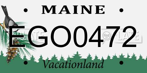 EGO0472 Maine License Plate